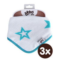 Bambusová šatka XKKO BMB - Turquoise Stars 3x1ks VO bal.