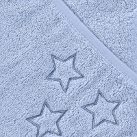 BIO Bavlnená froté osuška s kapucňou XKKO Organic 90x90 - Baby Blue Stars 5x1ks (VO bal.)