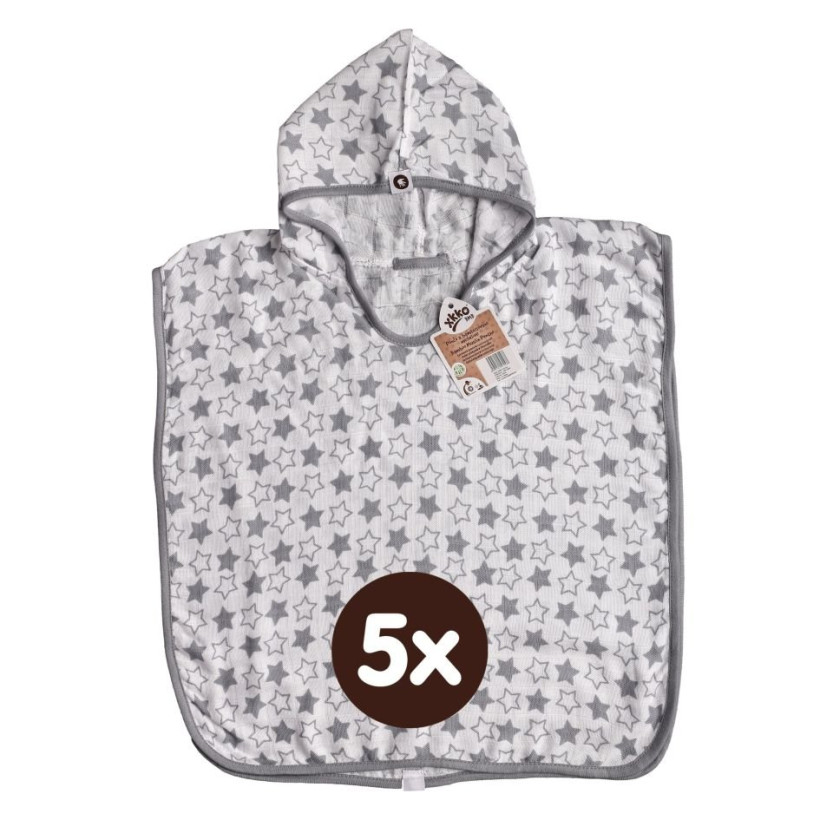Bambusové pončo XKKO BMB - Silver Little Stars 5x1ks (VO balenie)