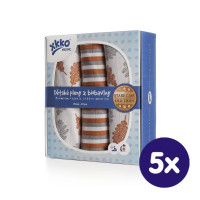 Plienky z biobavlny XKKO Organic 70x70 Staré časy - Dub 5x3ks (VO bal.)