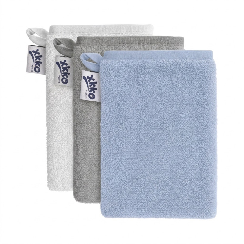 BIO bavlnené froté žinka XKKO Organic - Baby Blue MIX
