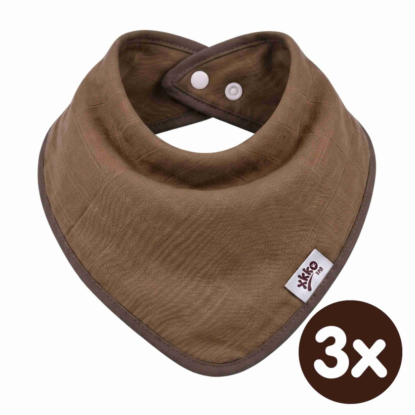 Bambusová šatka XKKO BMB - Milk Choco 3x1ks VO bal.
