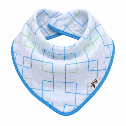 Bambusová šatka XKKO BMB - Cyan Squares