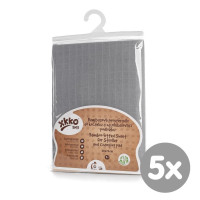 Bambusové prestieradlo XKKO BMB 50x70 - Baby Grey 5x1ks (VO bal.)