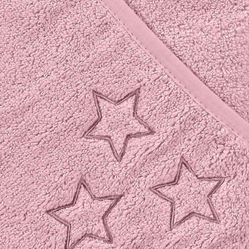 BIO Bavlnená froté osuška s kapucňou XKKO Organic 90x90 - Baby Pink Stars