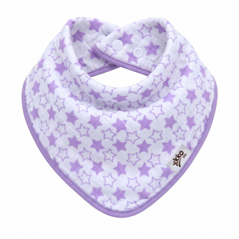 Bambusová šatka XKKO BMB - Little Stars Lilac 3x1ks VO bal.