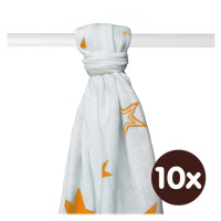 Bambusová osuška XKKO BMB 90x100 - Orange Stars   10x1ks VO bal.