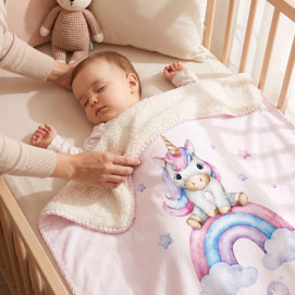 Španielska detská deka XKKO LUX 75x100 - Rainbow Unicorn
