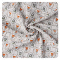 Biobavlnená plienka XKKO Organic 120x120 - Fox&Raccoon 5x1ks (VO balenie)