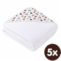 Bambusová froté osuška s kapucňou XKKO BMB 90x90 - Butterflies 5x1ks (VO bal.)