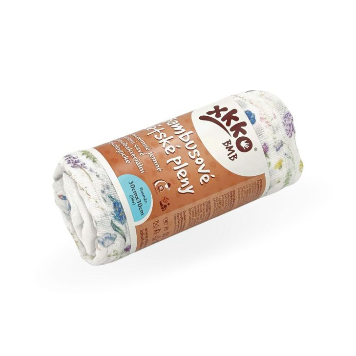 Bambusové obrúsky XKKO BMB 30x30 Digi - Blue Wildflowers MIX