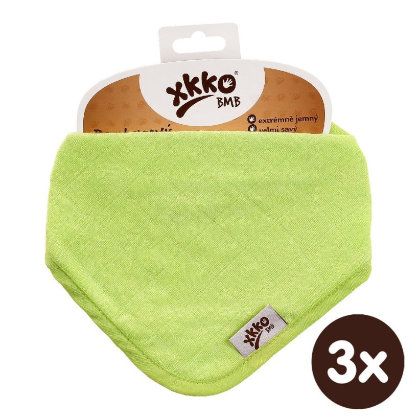 Bambusová šatka XKKO BMB - Lime 3x1ks VO bal.