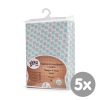 Bambusové posteľné prestieradlo XKKO BMB 120x60 - Mint Cross 5x1ks (VO bal.)