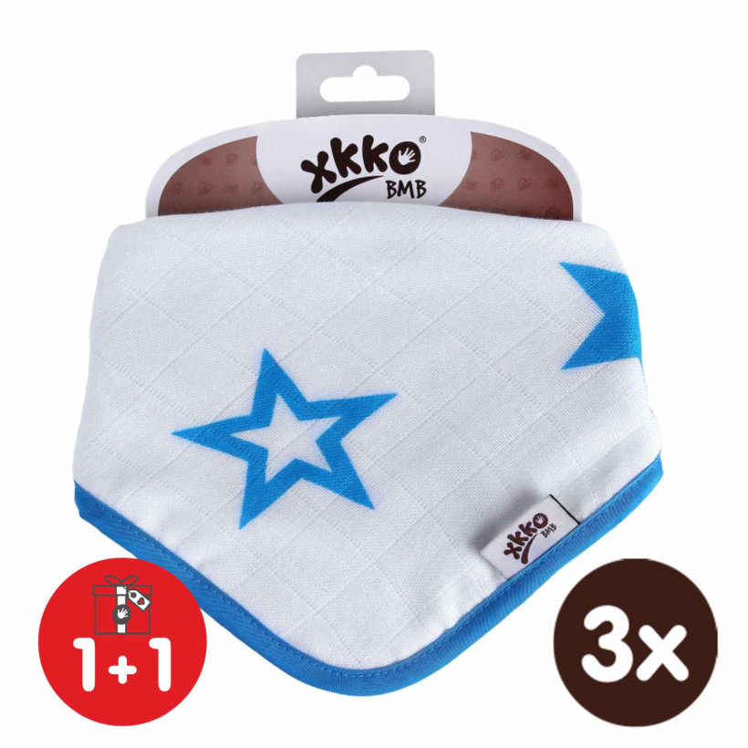 Bambusová šatka XKKO BMB - Cyan Stars 3x1ks VO bal.