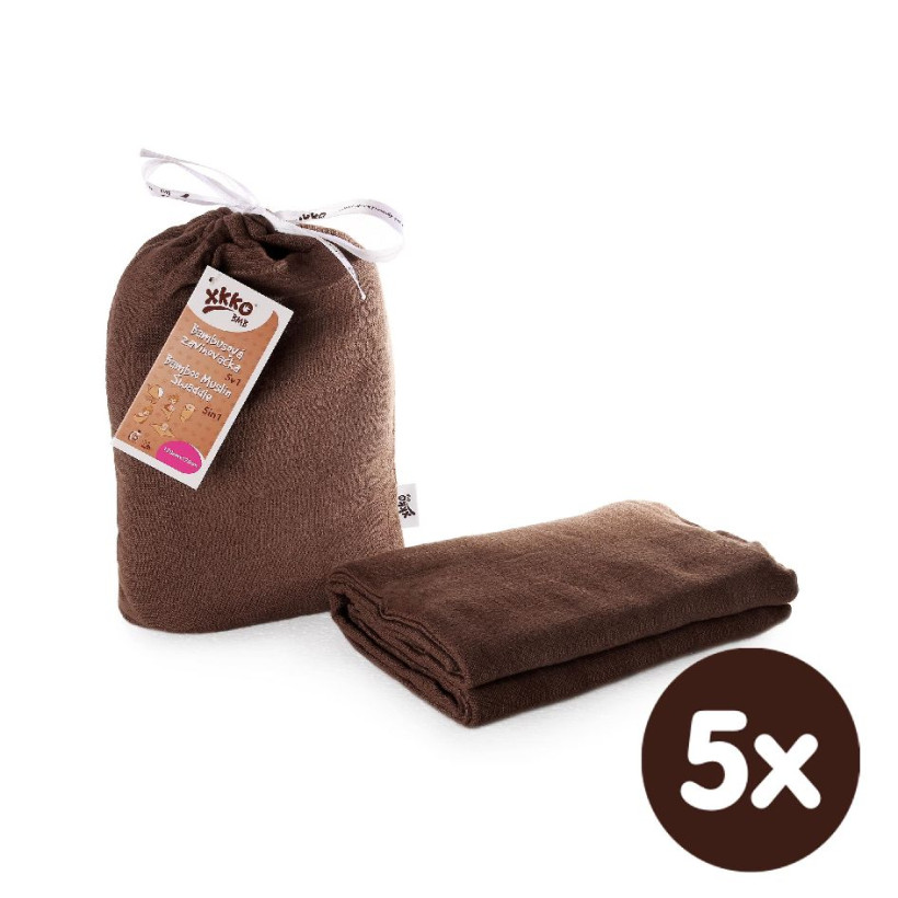 Bambusová zavinovačka XKKO BMB 120x120 - Dark Choco 5x1ks VO bal.