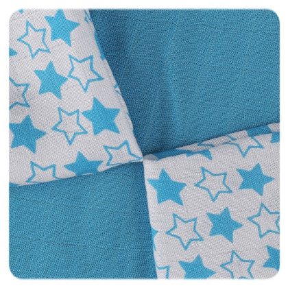 Bambusové obrúsky XKKO BMB 30x30 - Little Stars Cyan MIX