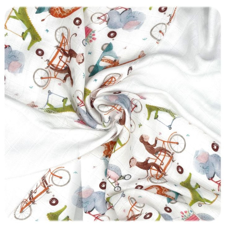 Bambusové obrúsky XKKO BMB 30x30 Digi - ZOO on the Road MIX