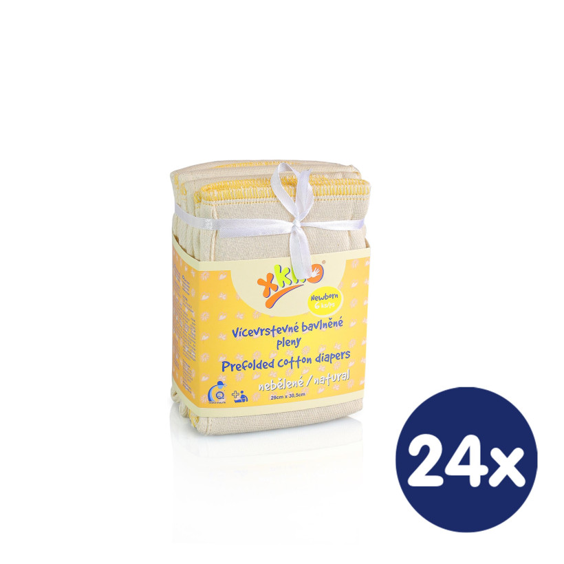 Viacvrstevné plienky XKKO Classic (4/8/4) - Newborn Natural- 24x6ks VO bal.