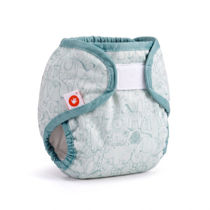Vrchné plienkové nohavičky XKKO Newborn - Safari Granite Green